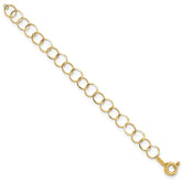 14K Polished Circle Chain 7.5 inch Bracelet